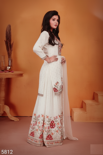 Cream Colour Plazo Set(GE-GPZS_5812)