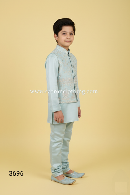 Blue Colour Jacket Kurta Set(BE-BBUS_3696)