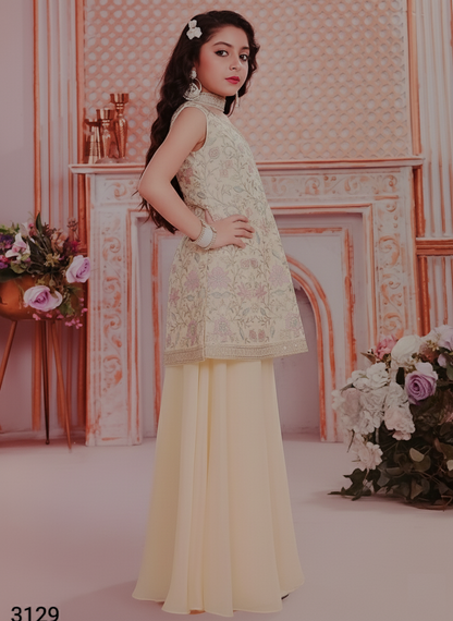 Cream Colour Plazo Set(GE-GPZS_3129)