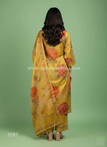 Yellow Colour Kurti Set(LC-WKIS_3581)