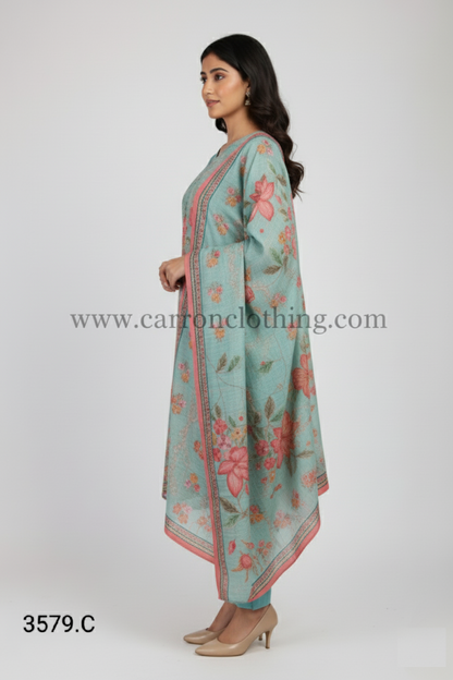 Pista Colour Kurti Set(LC-WKIS_3579.C)