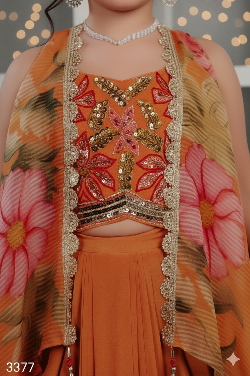 Orange Colour Chudidar(GE-GCHU_3377)