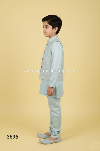 Blue Colour Jacket Kurta Set(BE-BBUS_3696)