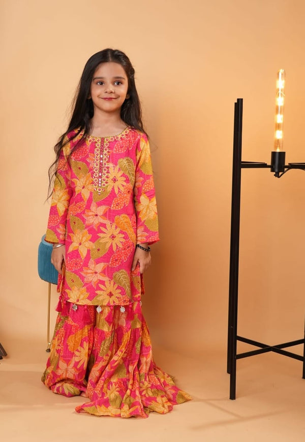 Pink Colour Gharara Set(GE-GGHS_6480)