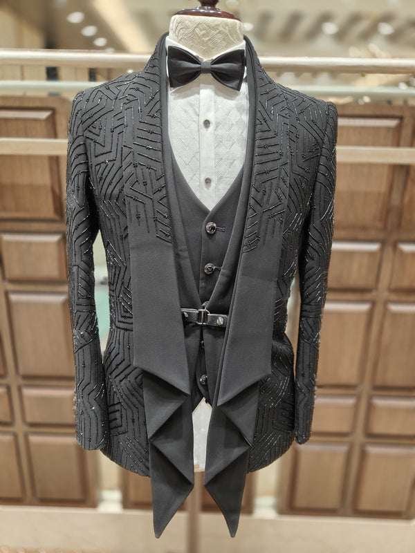 Black Colour Coat Suit(ME-MSUI_SA 8365 D)