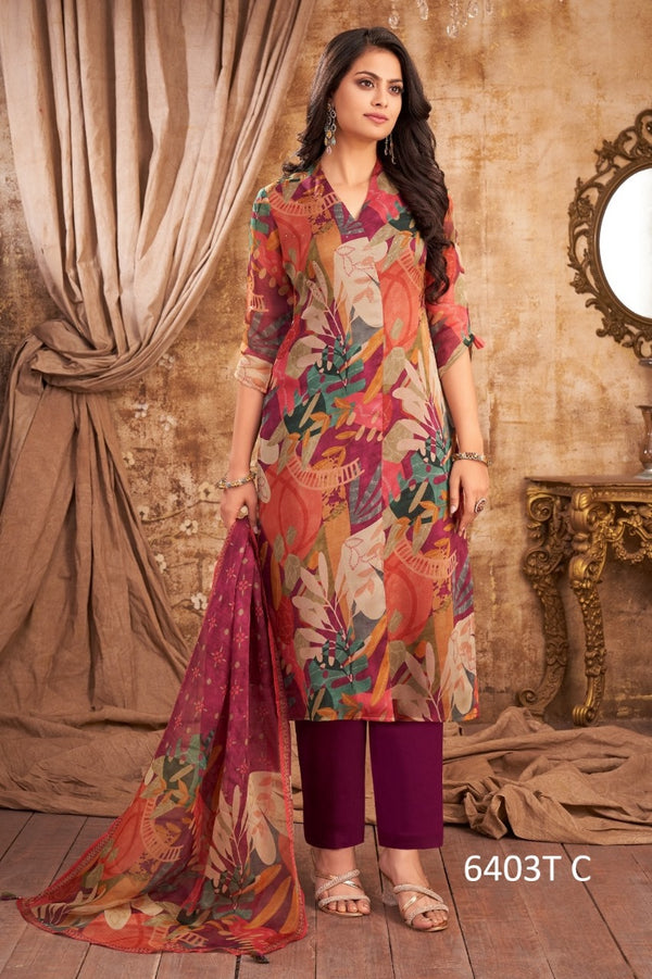 Wine Colour Kurti Set(LC-WKIS_6403)