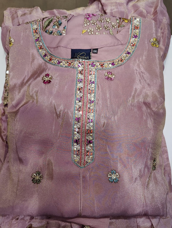 Onion Pink Colour Gharara Set(LE-WGHA_847)