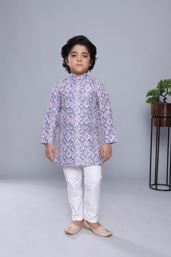 Grey Colour Kurta Set(BE-BKUS_1604)