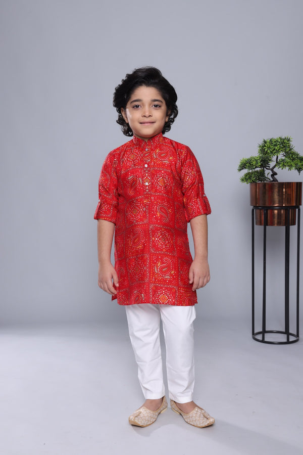 Red Colour Kurta Set(BE-BKUS_1582)