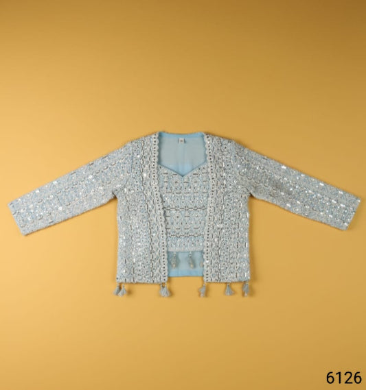 Sky Blue Colour Plazo Set(GE-GPZS_6126)