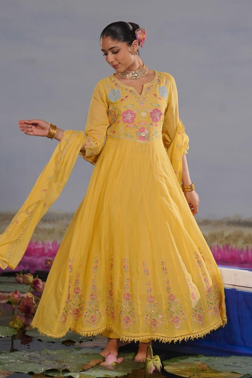 Sunflower Yellow Colour Pant Set(LE-WPNS_002)