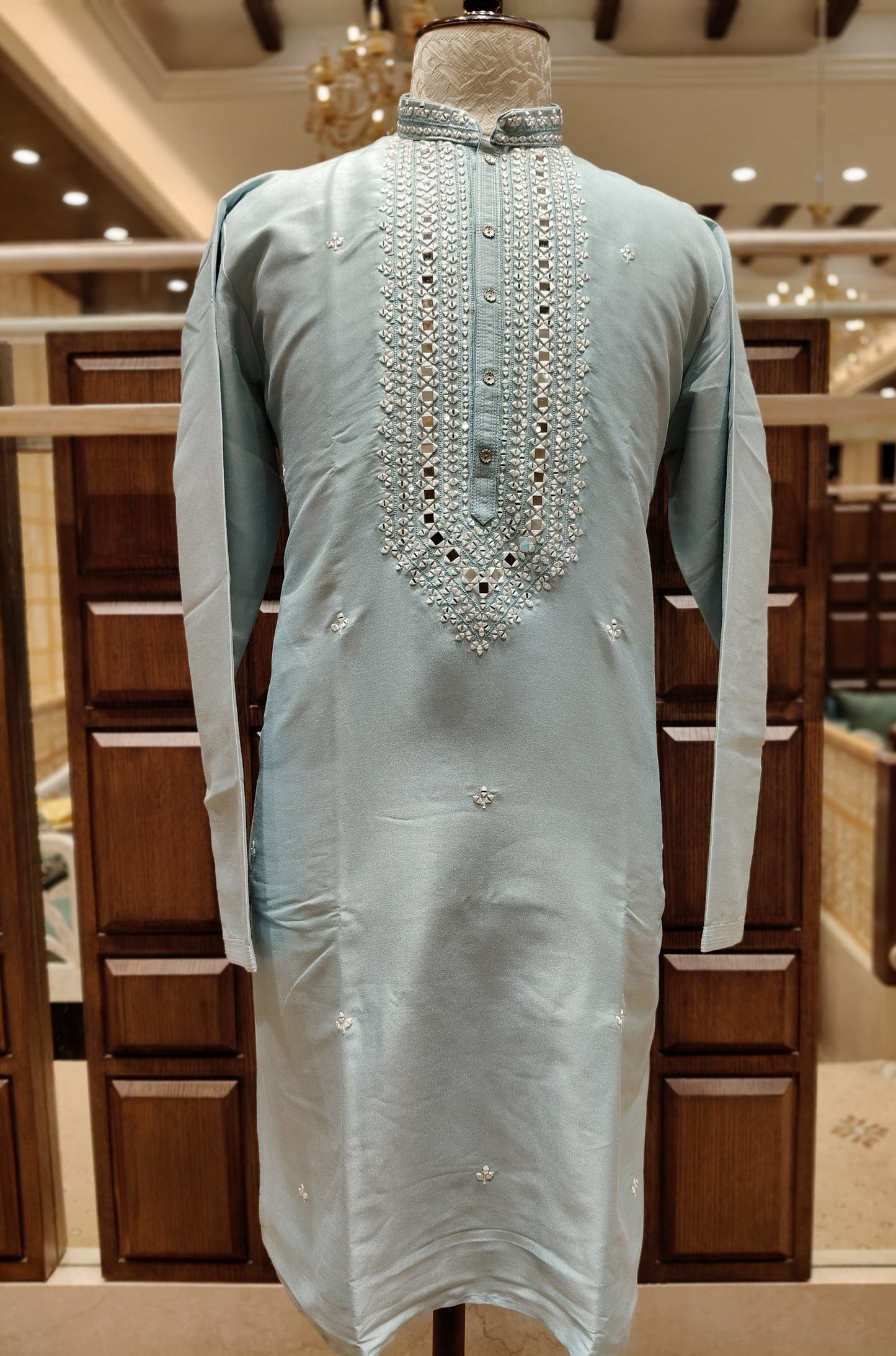 Aqua Colour Kurta With Bottom(ME-MKUS_KS6595)
