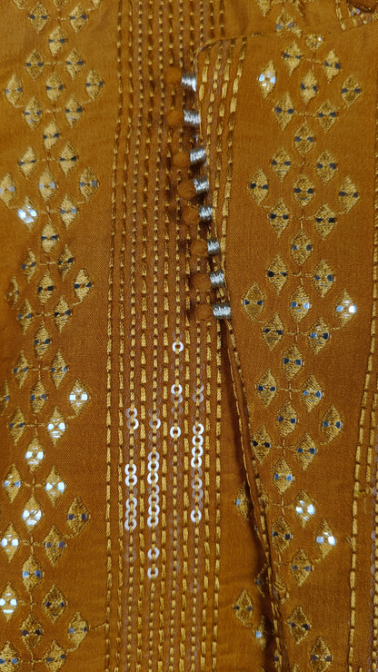 Mustard Yellow Colour Kurta With Dhoti(BE-BKUS_13573)