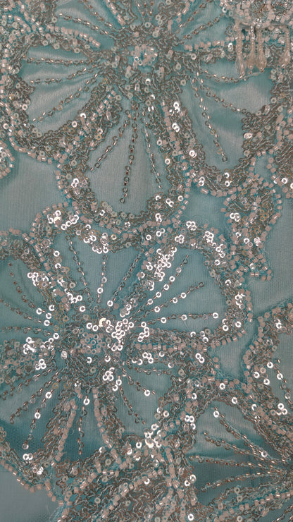 Aqua Mint Colour Plazo Set(GE-GPZS_5081)