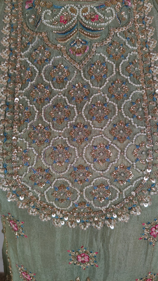 Sage Green Colour Plazo Set(LE-WPZS_3109)