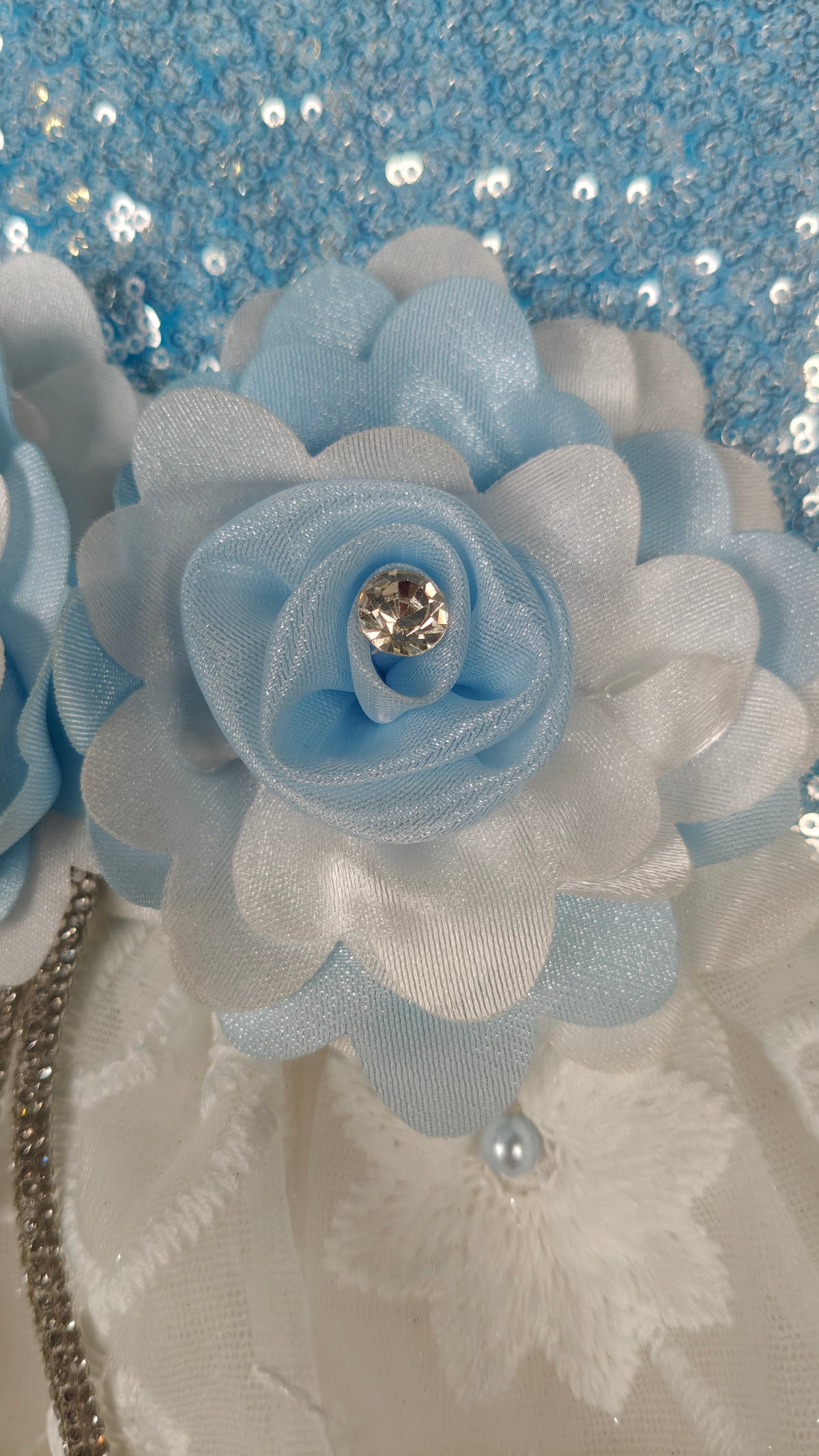 White & Blue Colour Party Frock(GE-GFRP_732)