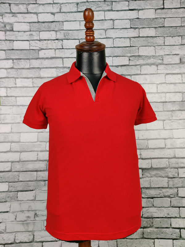 Red Colour T-Shirt (MC-01_CR-QB-12 Pink-)