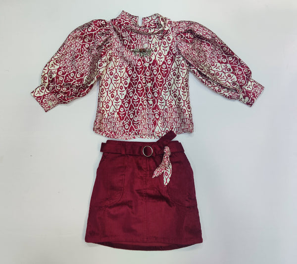 Maroon Colour Western Skirt(GC-GSKT_16423)