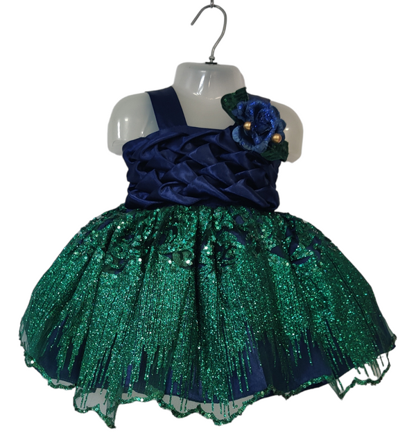 Blue & Green Colour Party Frock(GE-GFRP_490)