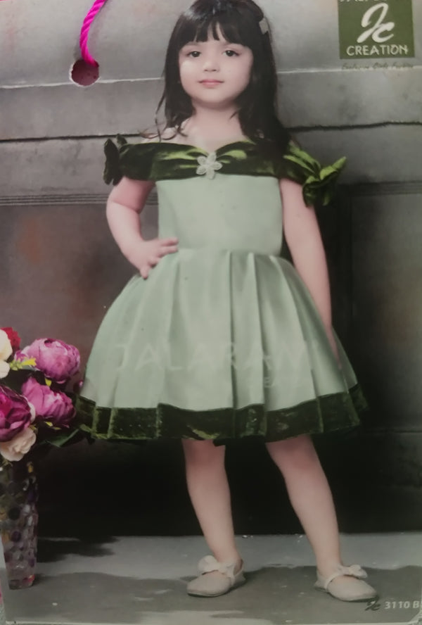 Green Colour Party Frock(GE-GFRP_3110)