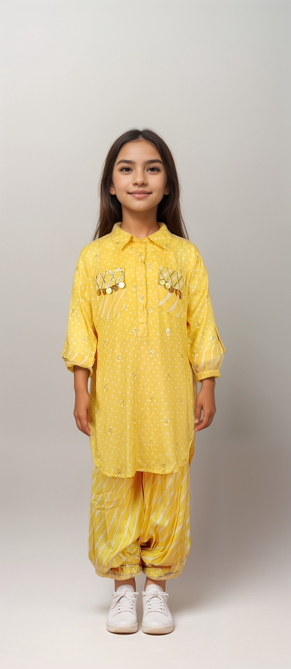 Yellow Colour Co-Ord Set(GC-GCOS_30559)