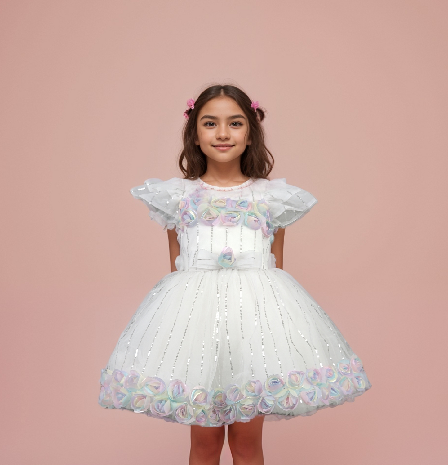 White Colour Party Frock(GE-GFRP_813)