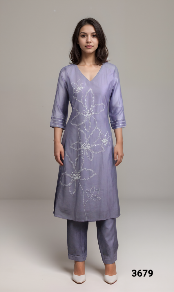 Lavender Colour Kurti Set(LC-WKIS_3679)