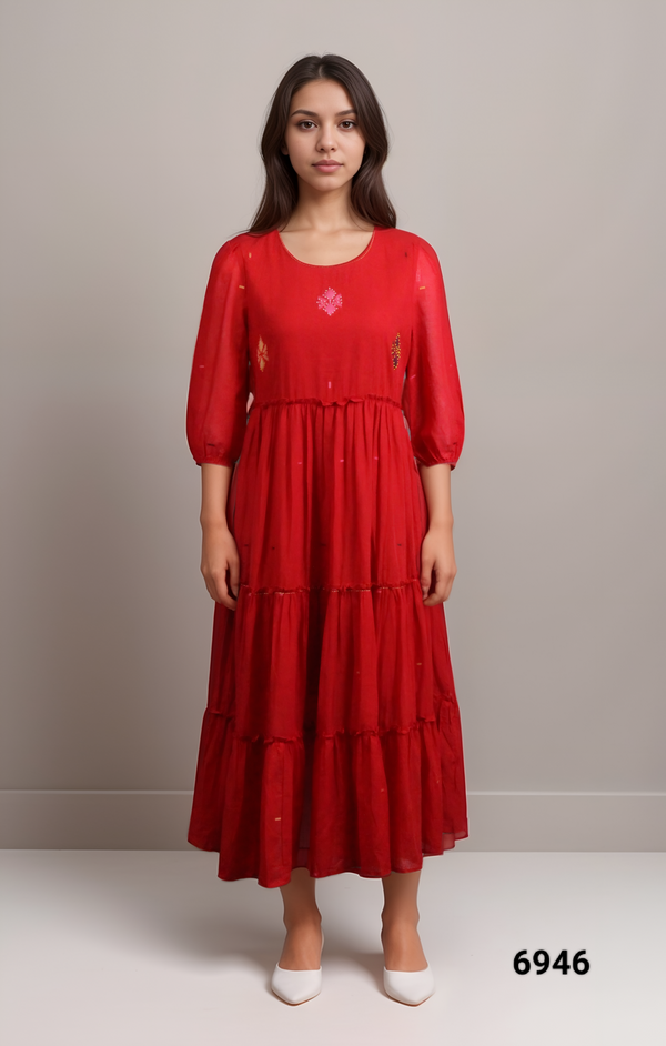 Red Colour Kurti(LC-WKIC_6946)