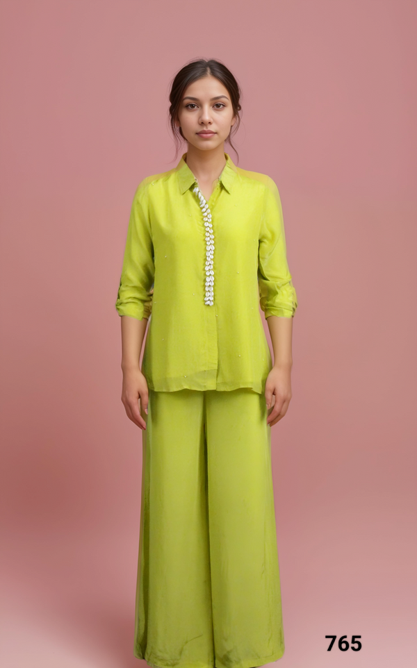 Neon Green Colour Top Set(LC-WTOS_765)