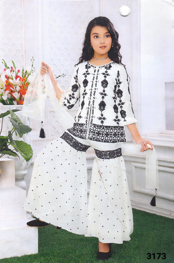 Cream Colour Gharara Set(GE-GGHS_3173)