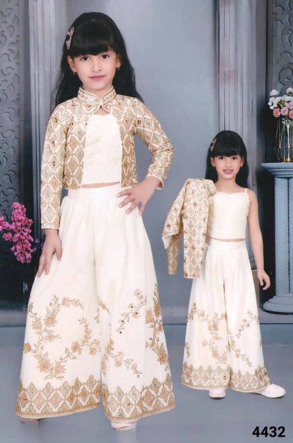 Cream Colour Plazo Set(GE-GPZS_4432)