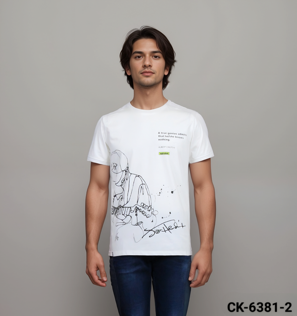 White Colour T-Shirt(MC-MTSH_CK-6381-2)