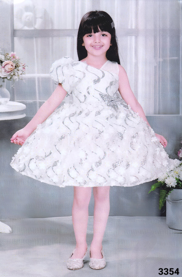 White Colour Party Frock(GE-GFRP_3354)