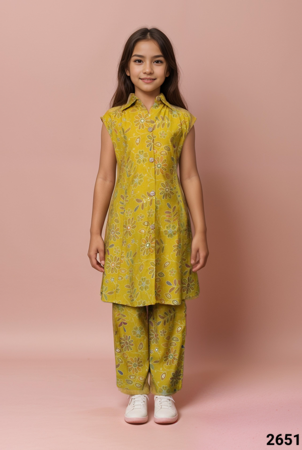 Mustard Colour Kurti Set(GC-GKUS_2651)