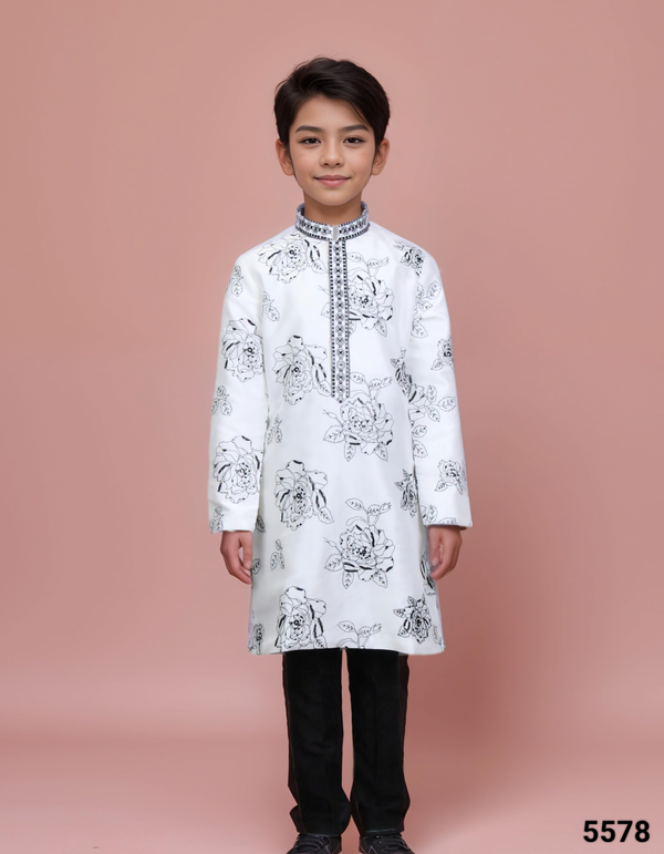 Black & White Colour Kurta Set(BE-BKUS_5578)