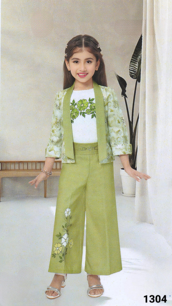 Green Colour Western Plazo Set(GC-GWSD_1304)