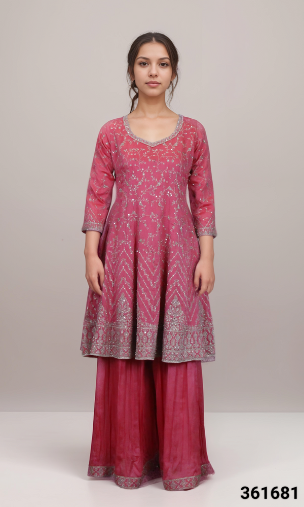 Pink Colour Plazo Set With Dupatta(LE-WPZS_361681)