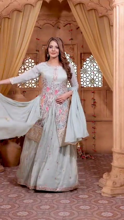 Green Colour Ghaghra Choli(LE-WGHC_831)