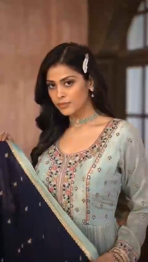 Green Colour Anarkali(LE-WANK_3141)