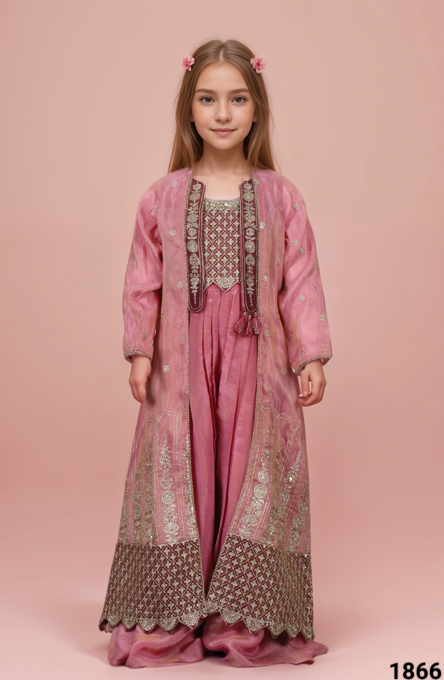 Onion Pink Colour Plazo Set(GE-GPZS_1866)