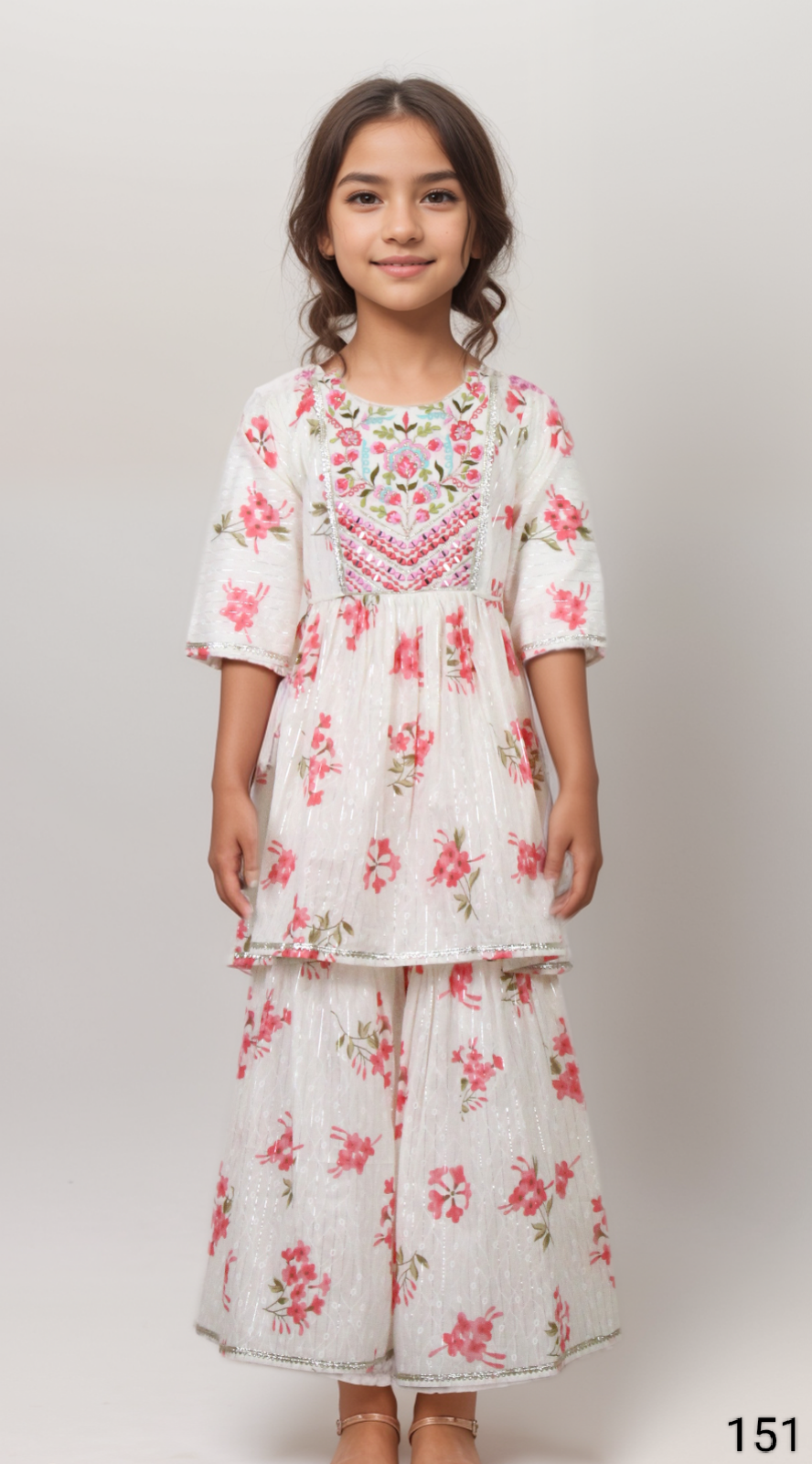 Cream Colour Plazo Set(GE-GPZS_151)