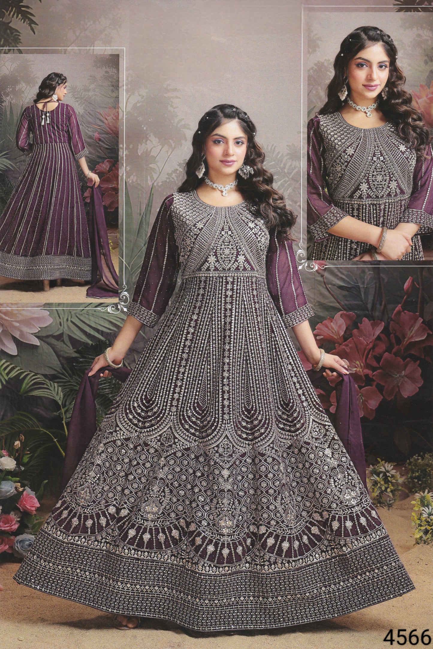 Mangenta Colour Long Anarkali(LE-WANK_4566)