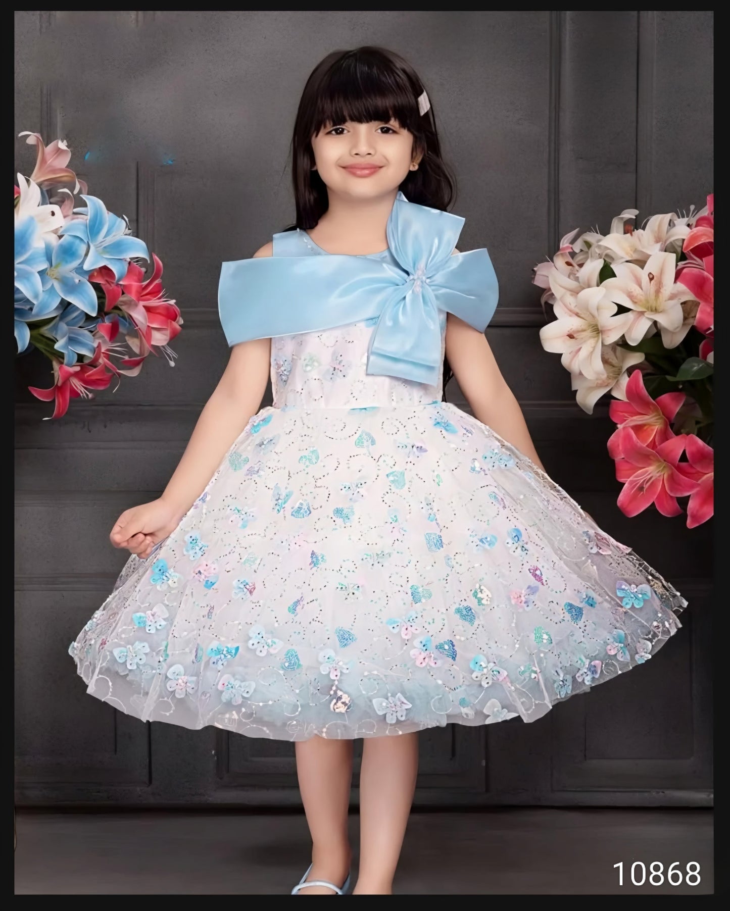 Sky Blue Colour Party Frock(GE-GFRP_10868)