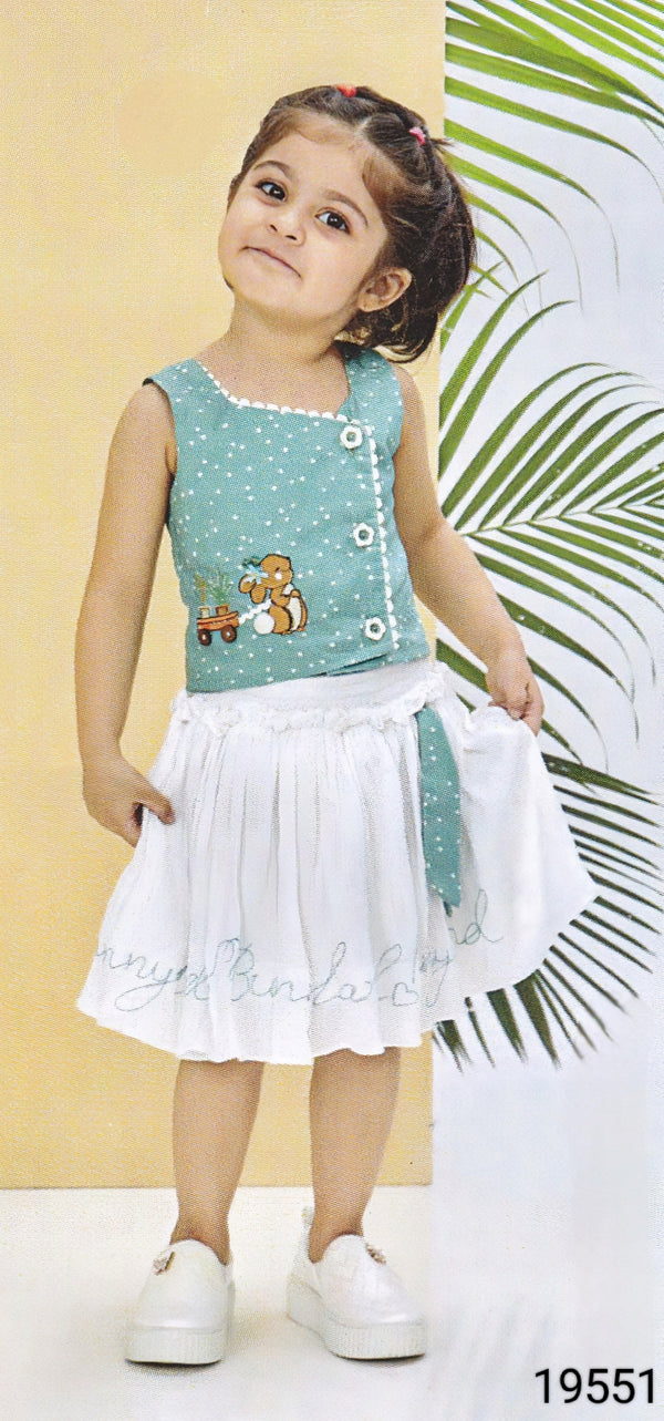 Sea Green Colour Skirt Blouse(GC-GSKT_19551)