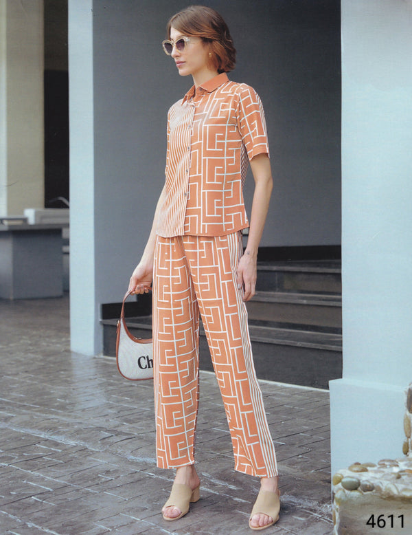 Orange Colour Co-Ord Set(LC-WCOS_4611)