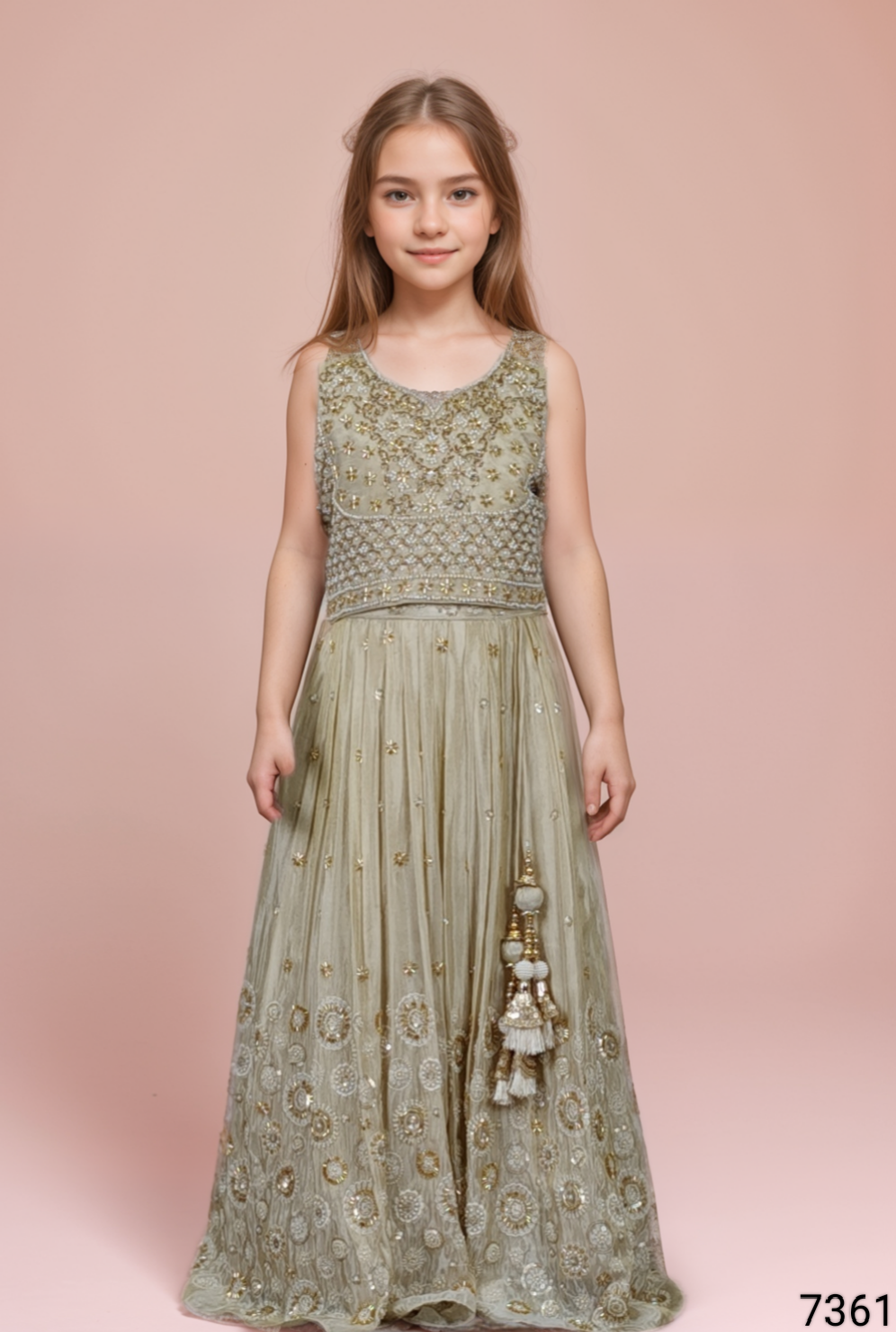 Cream Colour Ghaghra Choli(GE-GGHS_7361)