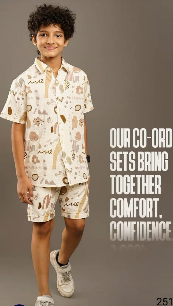 Cream Colour Co-Ord Set(BC-BCOS_251)