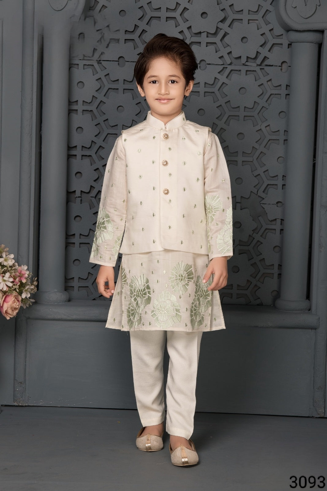 Cream Colour Jacket Kurta Set(BE-BBUS_3093)