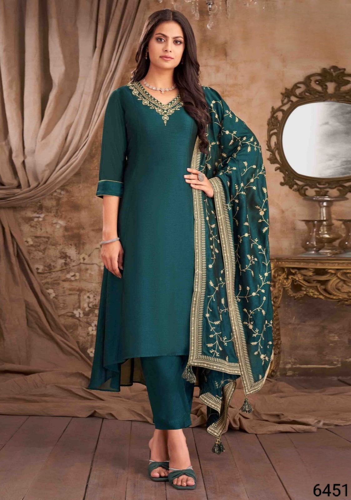 Green Colour Kurti Set(LC-WKIS_6451)