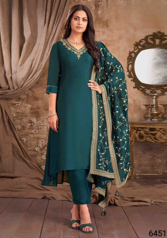 Rama Green Colour Kurti Set(LC-WKIS_6451)